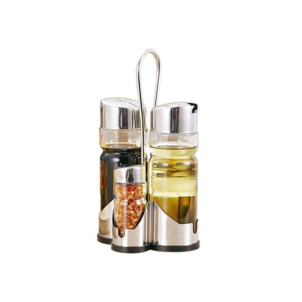 Ensemble de bouteilles d'assaisonnement Porte-condiments Assortiment silver