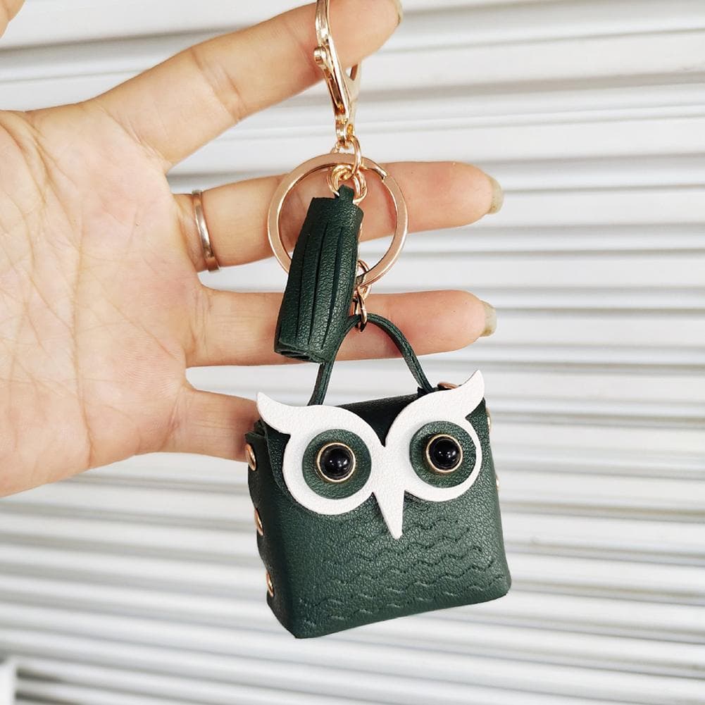 MultiPurpose Mini Owl-shaped Coin Purse Bags Fashionable Backpack Decoration Keychain Earphone Bag for Women Girls Small Pouch army green
