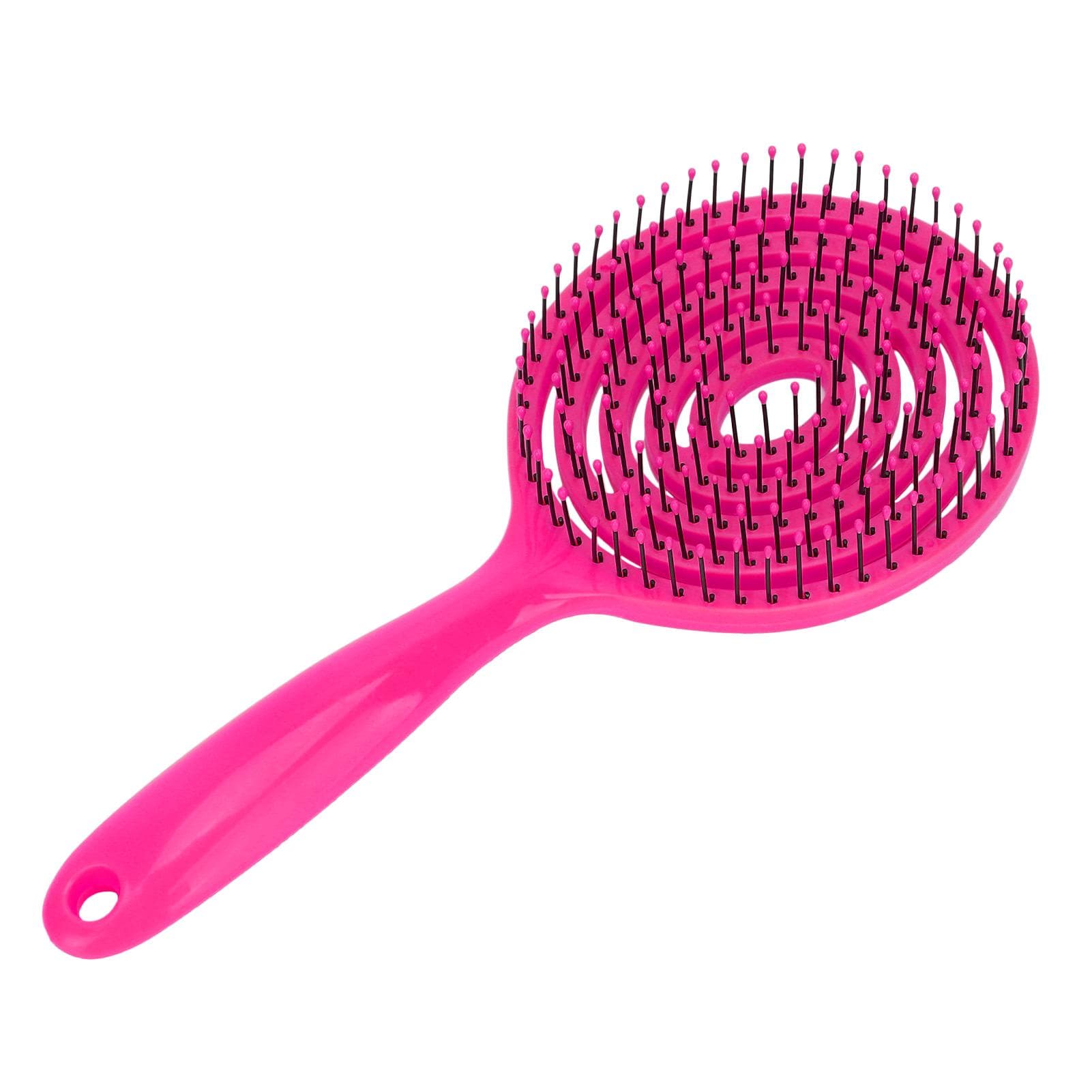 Hair Detangling Brush Salon Round Head Straightenning Detangler Brush Comb for Curly HairRose Red rose red