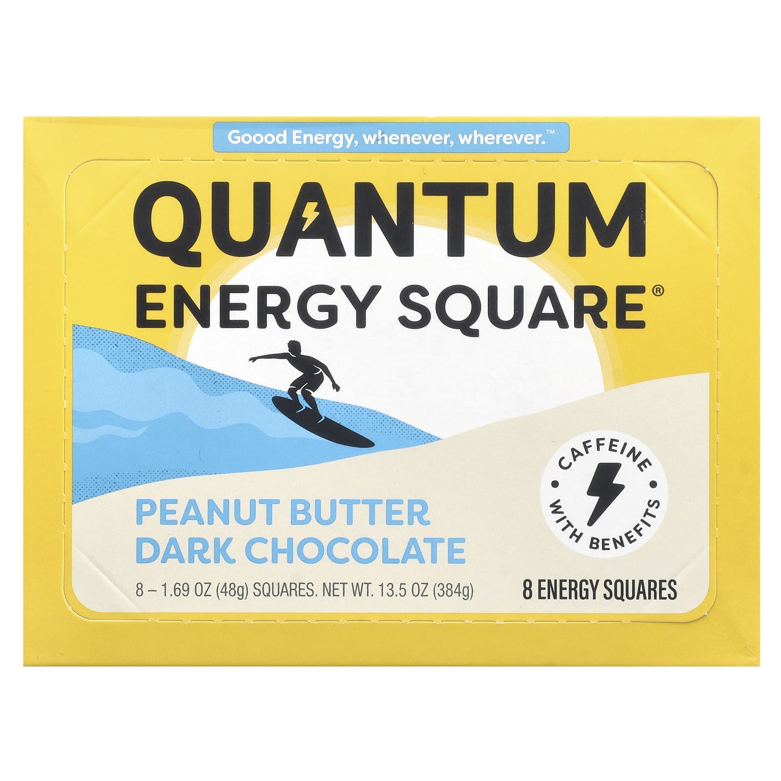 Quantum Energy Square, Peanut Butter Dark Chocolate, 8 squares, 1.69 oz (48 g) each