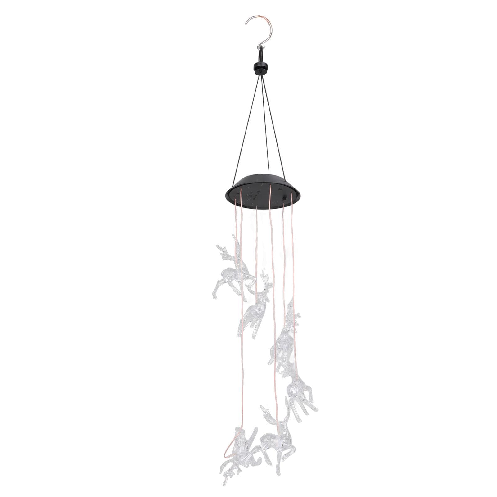 LED Solar Deer Wind Chimes Hanging Solar Powered Wind Chimes Light Garden Christmas Decoration