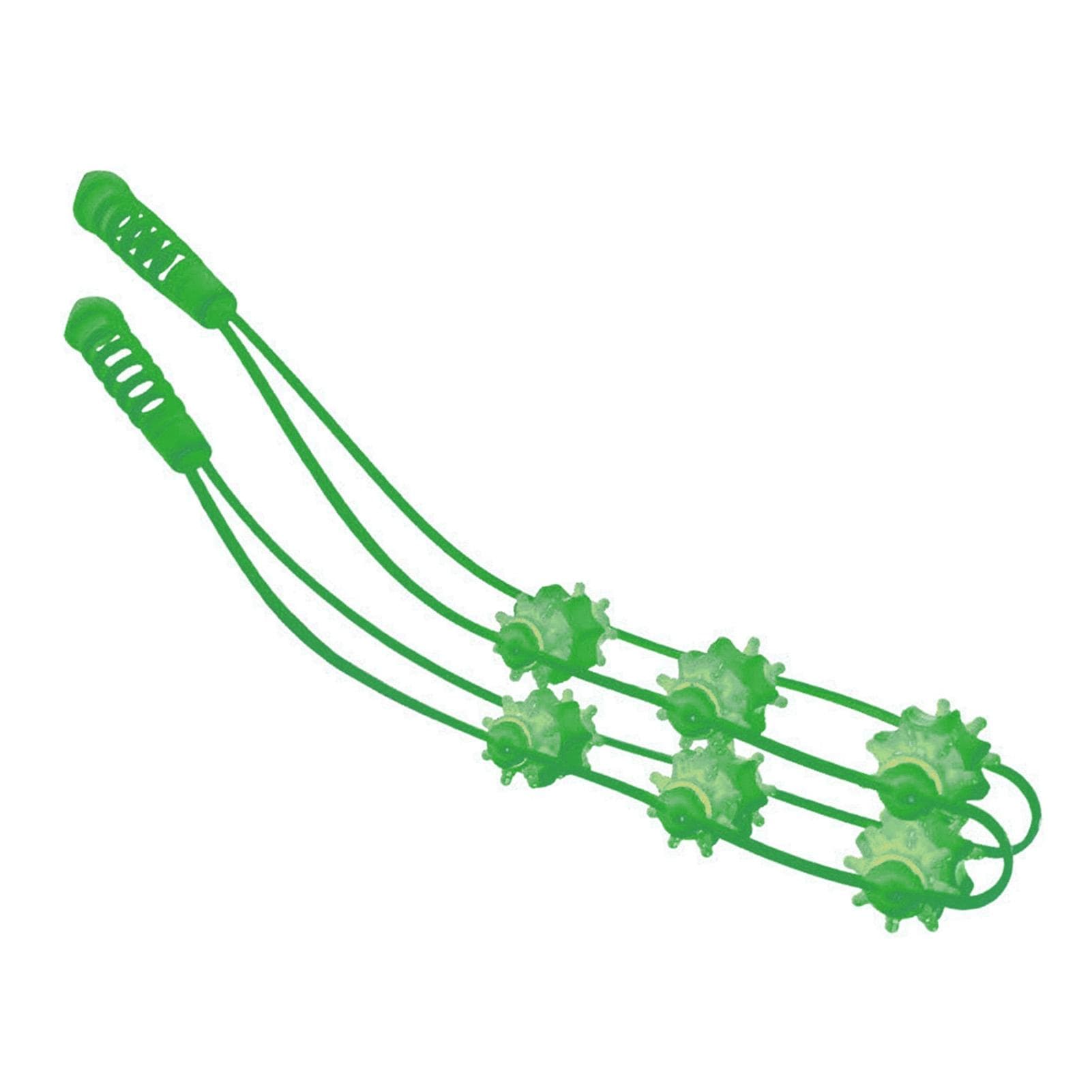 Back Massager Roller Rope Reduce Fatigue Portable Manual Massage Strap for Back Neck Shoulders Legs green