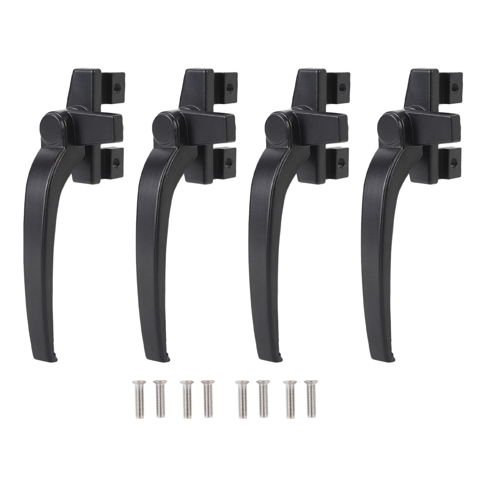 4PCS Window Handle Aluminum Alloy Window Handle Lock for Internal and External Sliding Door black