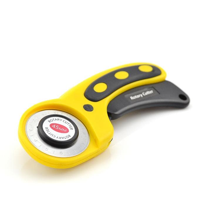 Factory direct sales 45mm handle knife rotary round knife cutting cloth knife wheel cloth knife yellow