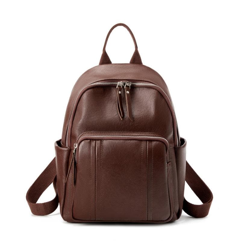 First Layer Leather Europe and The United States Fashion Backpack Women's Leather Women's Bag Soft Leather Multi-purpose Women's Backpack Bag 24*12*33 brown