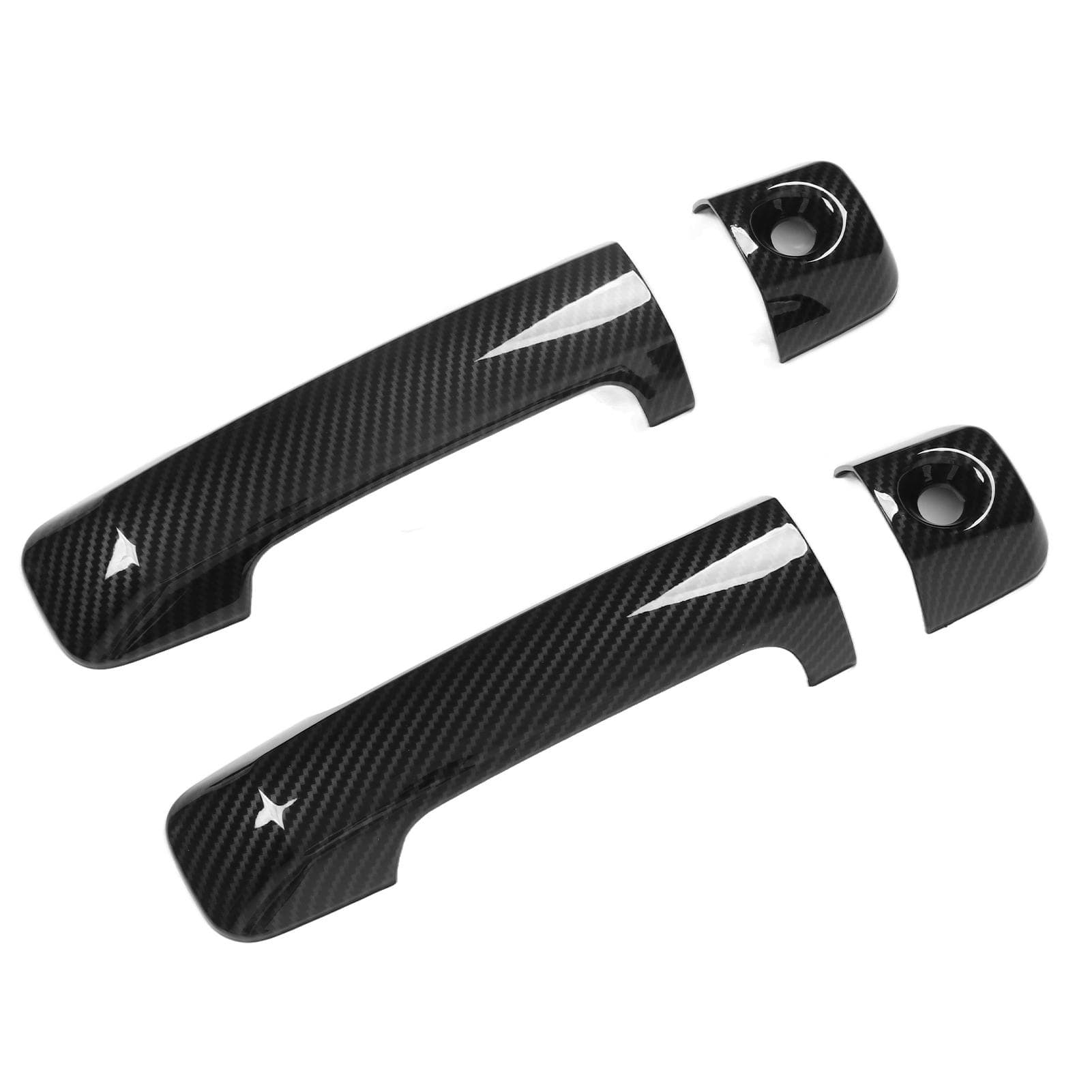 4 Pcs Car Exterior Door Handle Panel Carbon Fiber Style Outer Handle Cover Trim Sticker for FJ