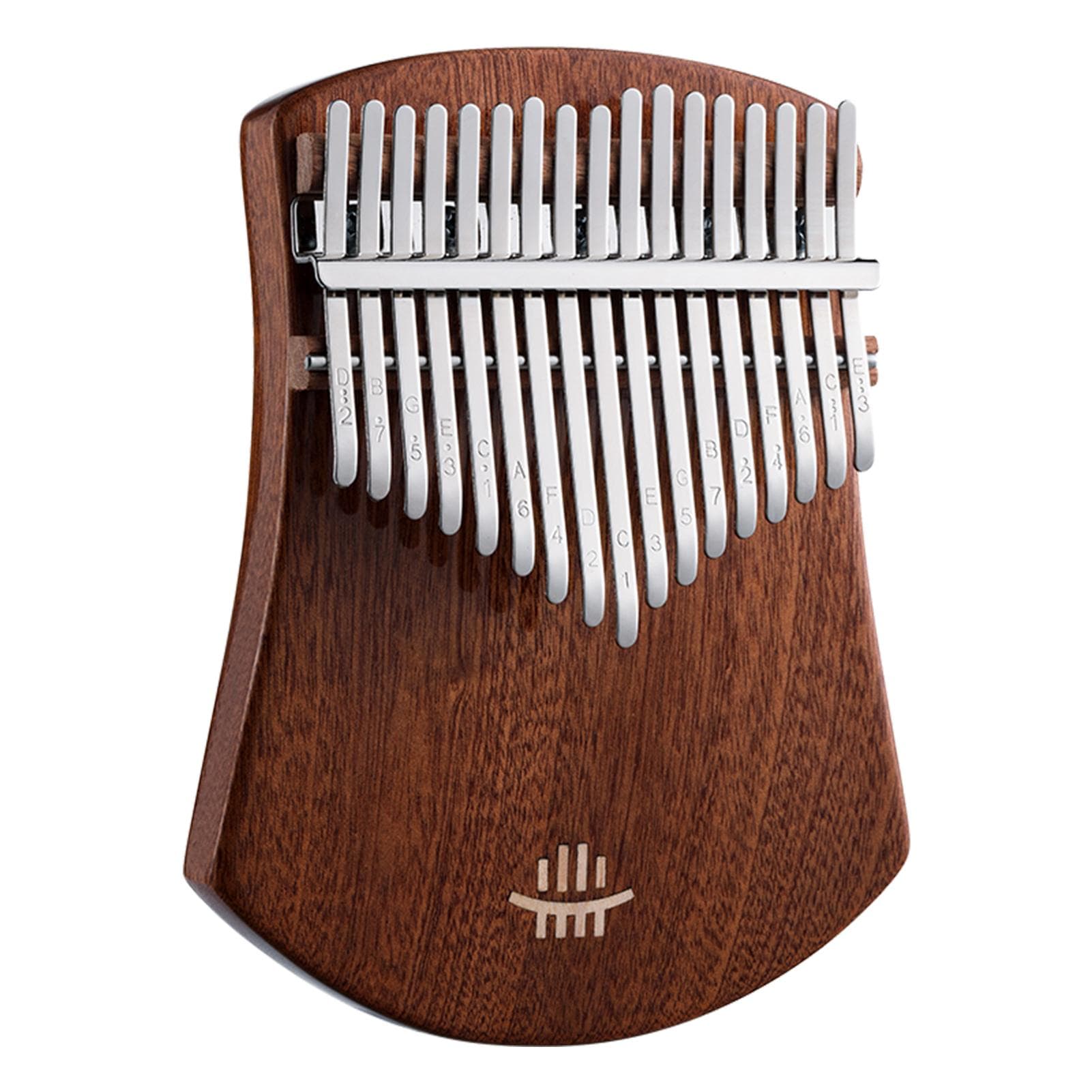 hluru 17-Key Finger Thumb Piano Portable Musical Instrument Solid Wood Body for Kids Adults Music Sapele wood