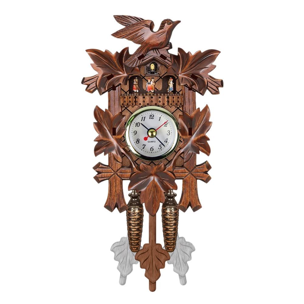 Cuckoo Wall Clock Bird Wood Hanging Art Clock Swing Alarm Home Cafe 3
