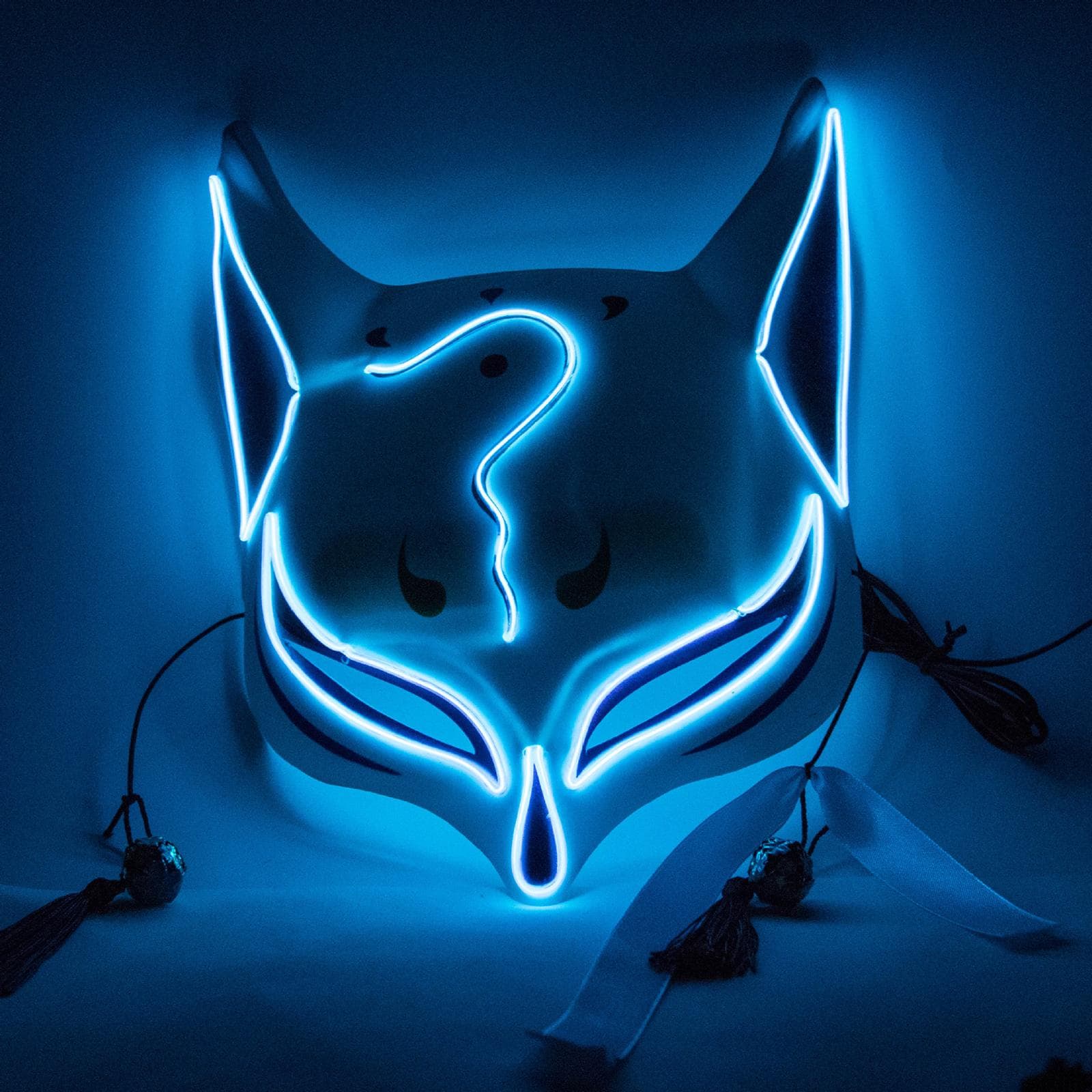 Led Fox Drift Mask Halloween Mask Light Up for Masquerade Parties Carnival