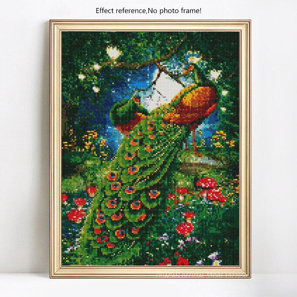 5d Diamond Painting Full Drill Round Peacock Diamond Embroidery Peacocks Diamond 20X30