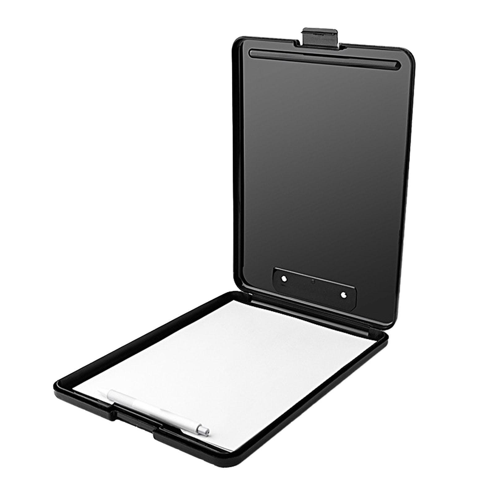 Clip Board Plastic Space Saving Paper Clip Board Stationery Gift for Test Papers Documents Black black