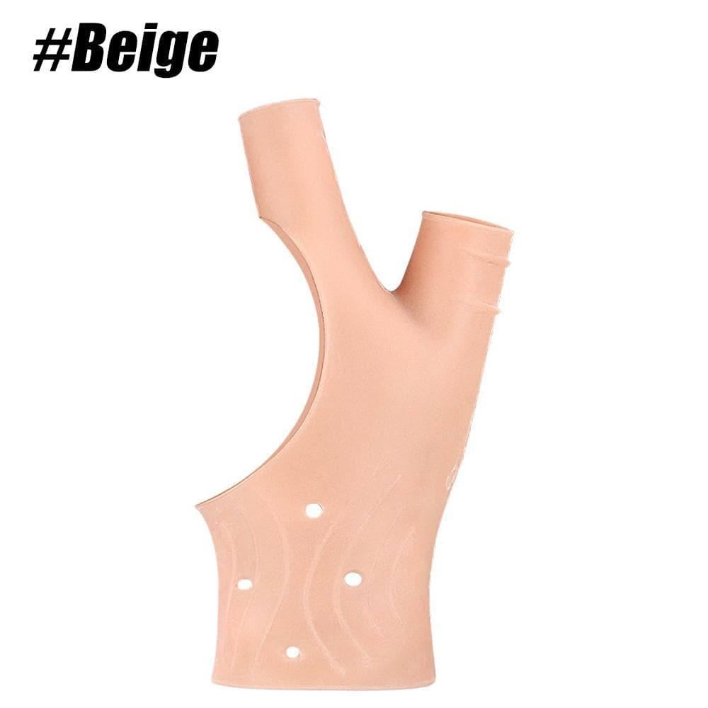 1Pcs Waterproof Silicone Gel Wrist Support Brace With Thumb Hole For Hand Pressure Relief Elastic Gloves beige