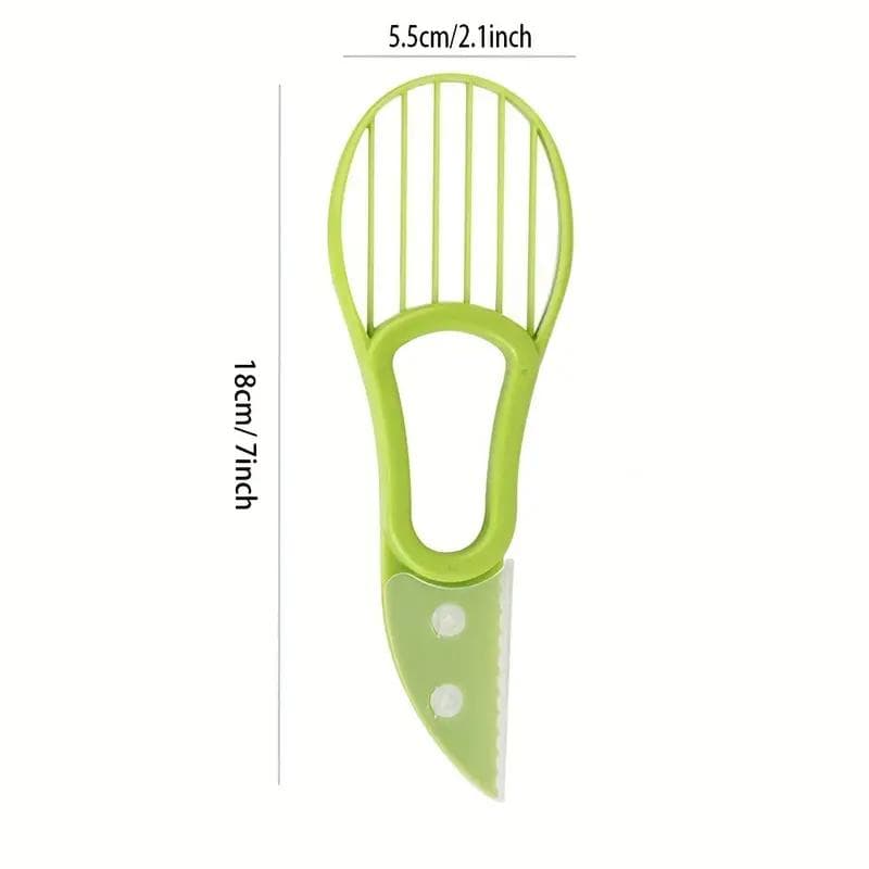 1pcs, 3-in-1 Avocado Slicer Shea Corer Butter Fruit Peeler Cutter Pulp Separator Plastic Knife Kitchen Vegetable Tools Home Accessory green