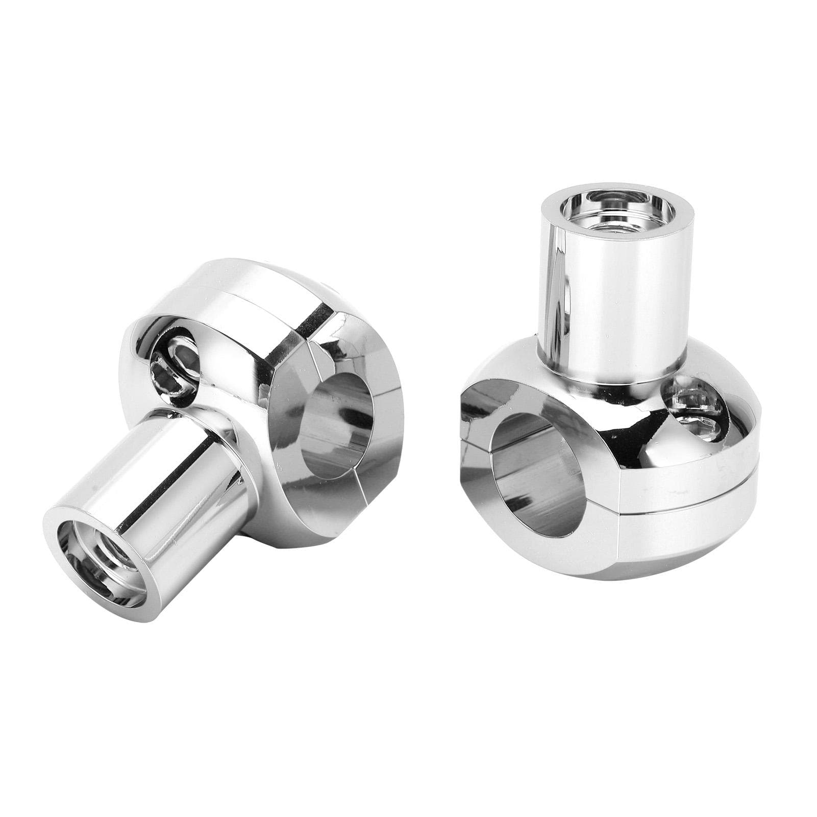 Motorcycle Handlebar Riser 25mm CNC Universal Motorcycle Handlebar Clamp Round Head with Stripe silver