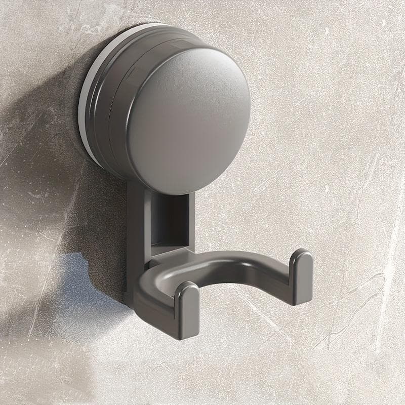 Luxury Suction Cup Hooks, Double-Hook Style No-Drill Vacuum Suction Cup Easy to Install Kitchen Storage Hooks Or Bathroom Storage Hook grey