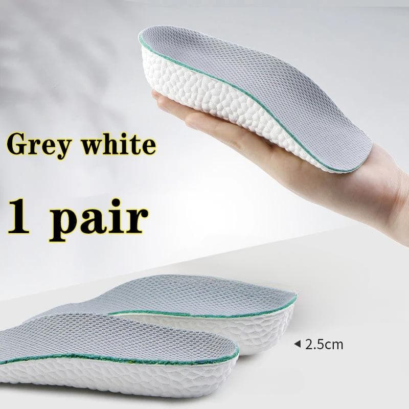 Height Increase Insoles Men Women Shoes Flat Feet Arch Support Orthopedic Insoles Sneakers Heel Lift Memory Foam Soft Shoe Pads 2.5 cm grey