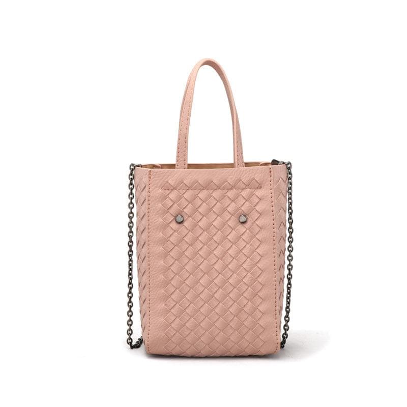 Hand-woven Women's Bag with Solid Color Texture, Popular Hand-held Shoulder Crossbody Bag, Fashionable and Versatile Tote Bag