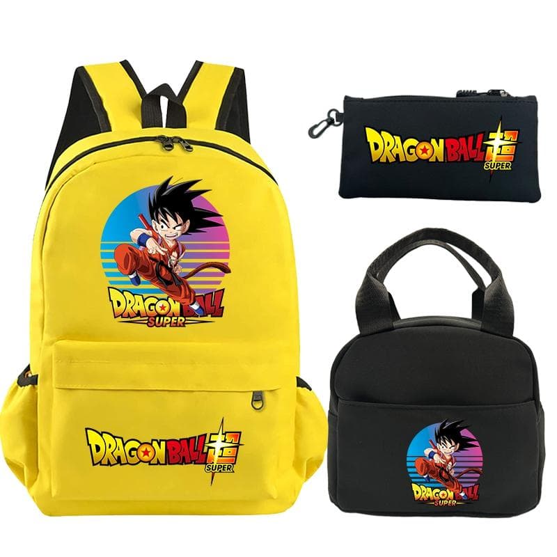 3Pcs/set Backpack Dragon Ball Printed Bookbag with Lunch Bag Pencil Case Teenager Children Girl Boy Schoolbag Rucksack
