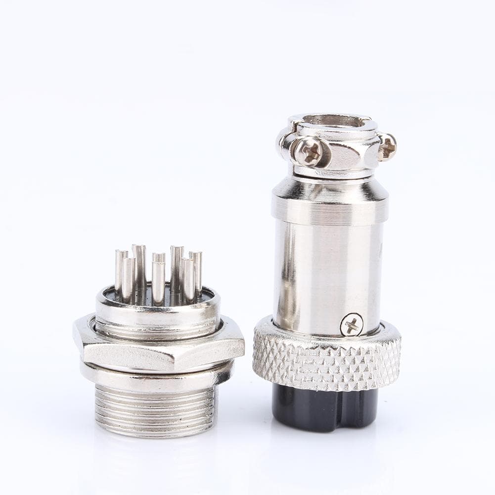1set GX16 8Pins Screw Type Electrical Aviation Plug Socket Connector New