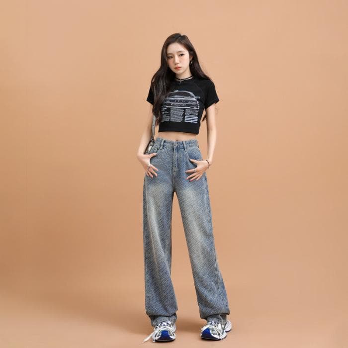 Wide-legged Jeans for Women In Spring, High Waist Loose Slimming Wide-legged Trousers for Women In Spring, Floor-moving Pants for Women In Spring 2XL