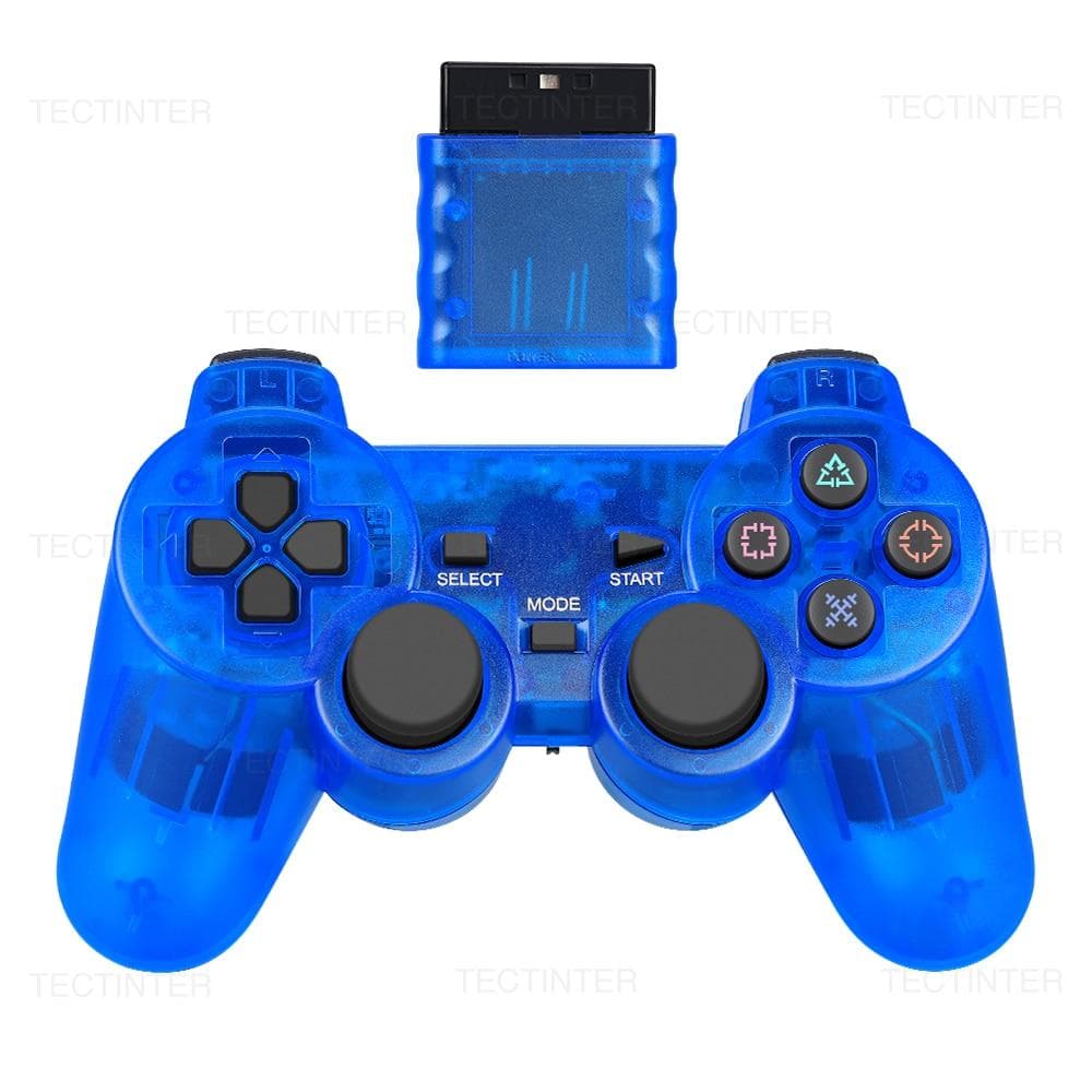 Wireless Gamepad for Sony PS2 Controller for Playstation 2 Console Joystick Double Vibration Shock Joypad USB PC Game Controle blue