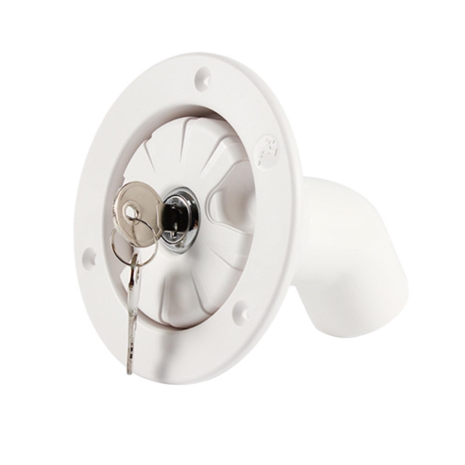 Gravity Water Inlet Lockable Cap with Lock,Hatch Filter Lockable for RV Boat Camper Trailer Caravan white