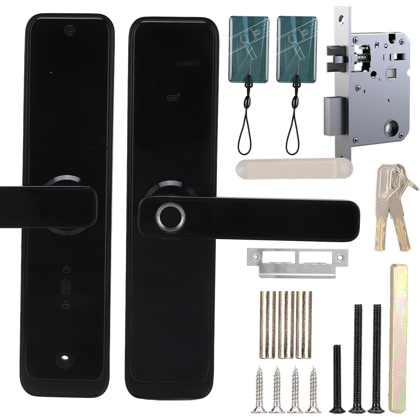 WiFi Electronic Door Handle Lock Password Fingerprint IC Card Remote Work for Tuya