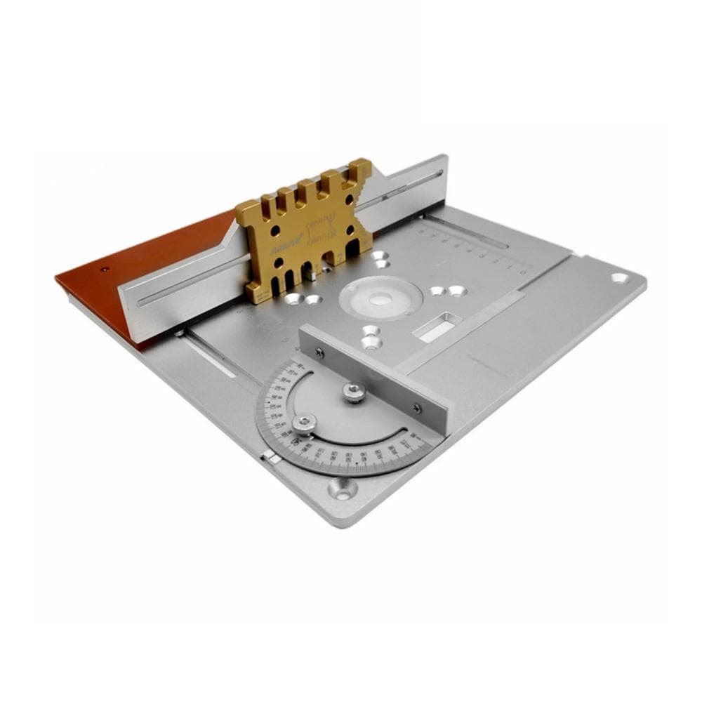 Set of 4 Router Table Insert Plate Aluminum Alloy Wood Milling Flip Board Trimming Machine Set of 4 silver
