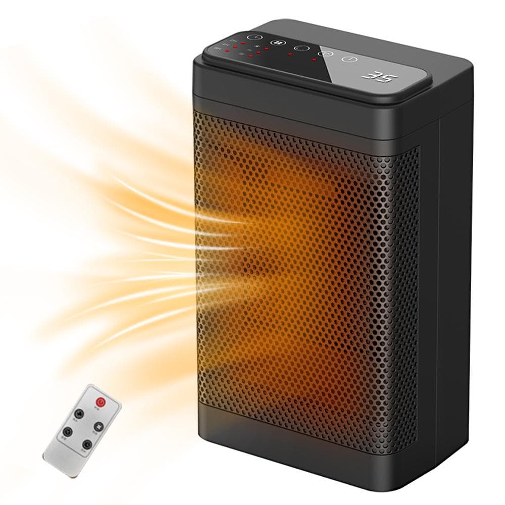 Heater Household 3 Speed Mini Electric Knob Operation 1500W High Power Can Shake Head Small Desktop US Plug black