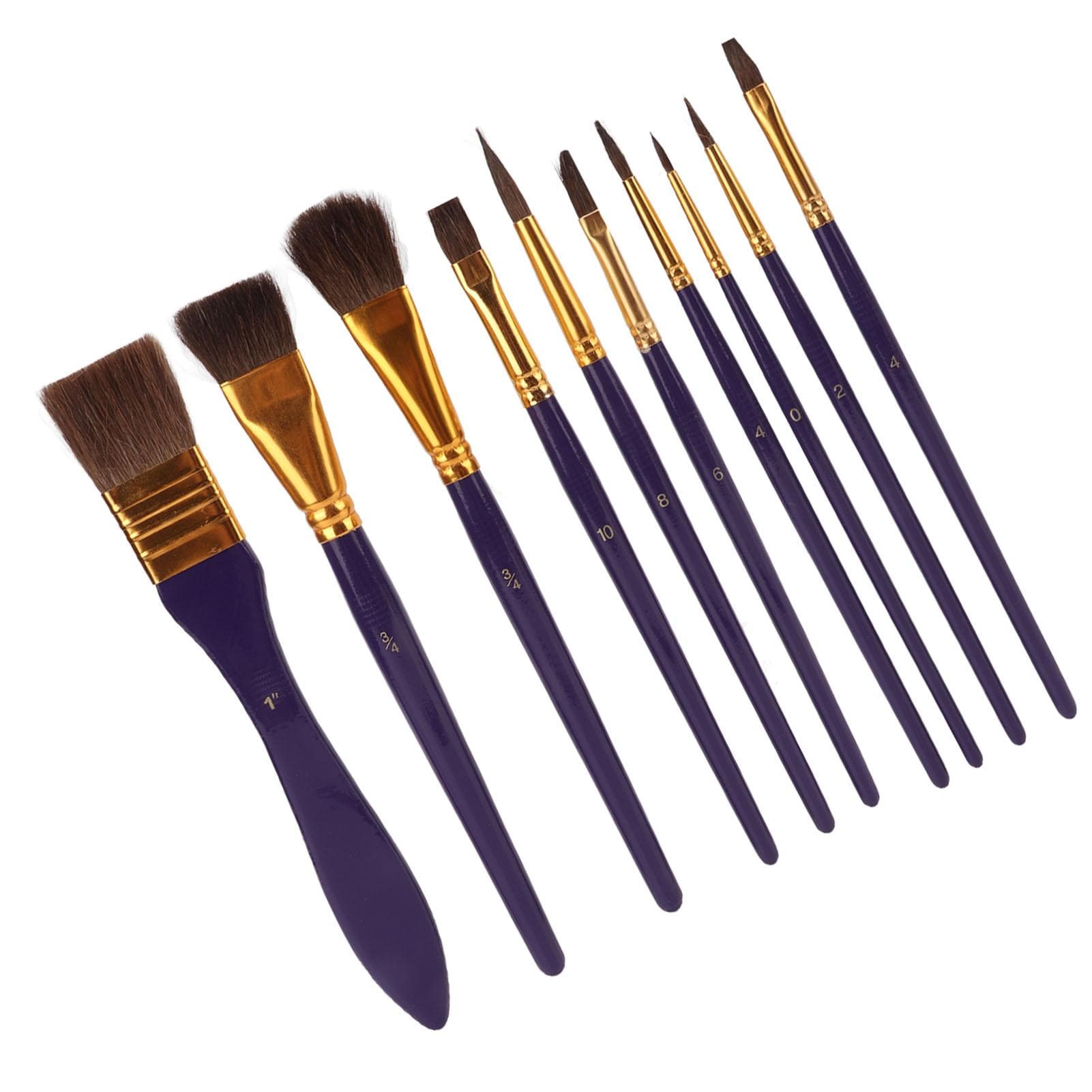10Pcs Paint Brush Paintbrush Pen Nylon Wool with Storage Bag for Acrylic Watercolour