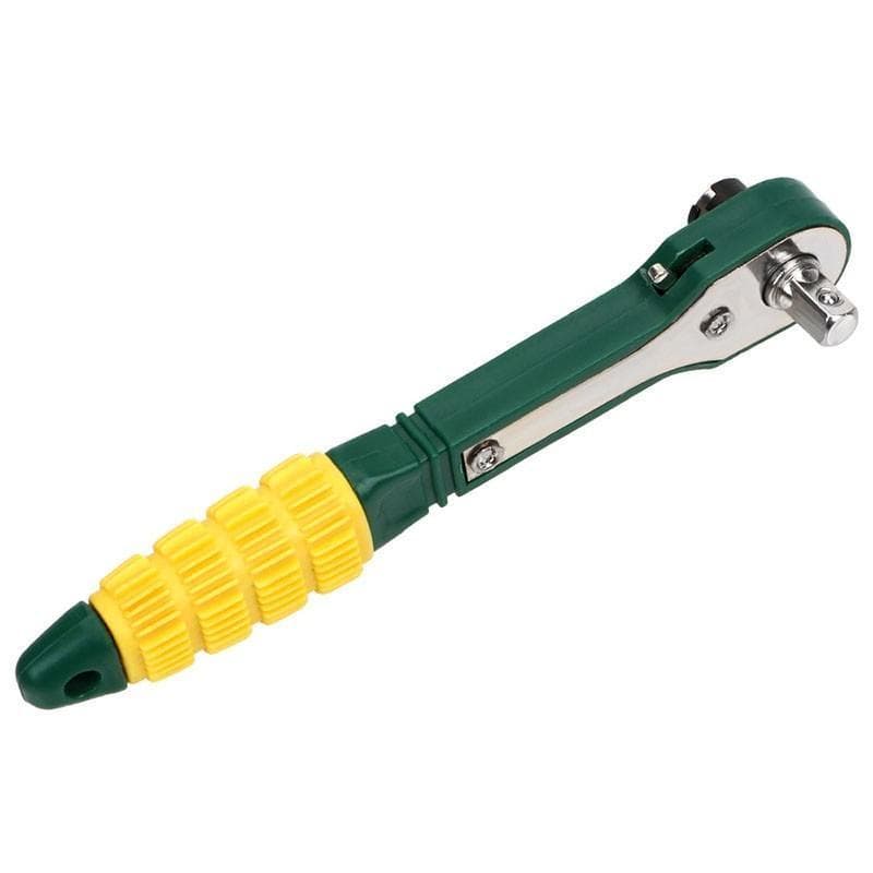1 Pcs Mini Quick Ratchet Wrench 1/4 Wind Screwdriver Head Screwdriver Rod Quick and Simple Socket Wrench Release Tool green/yellow