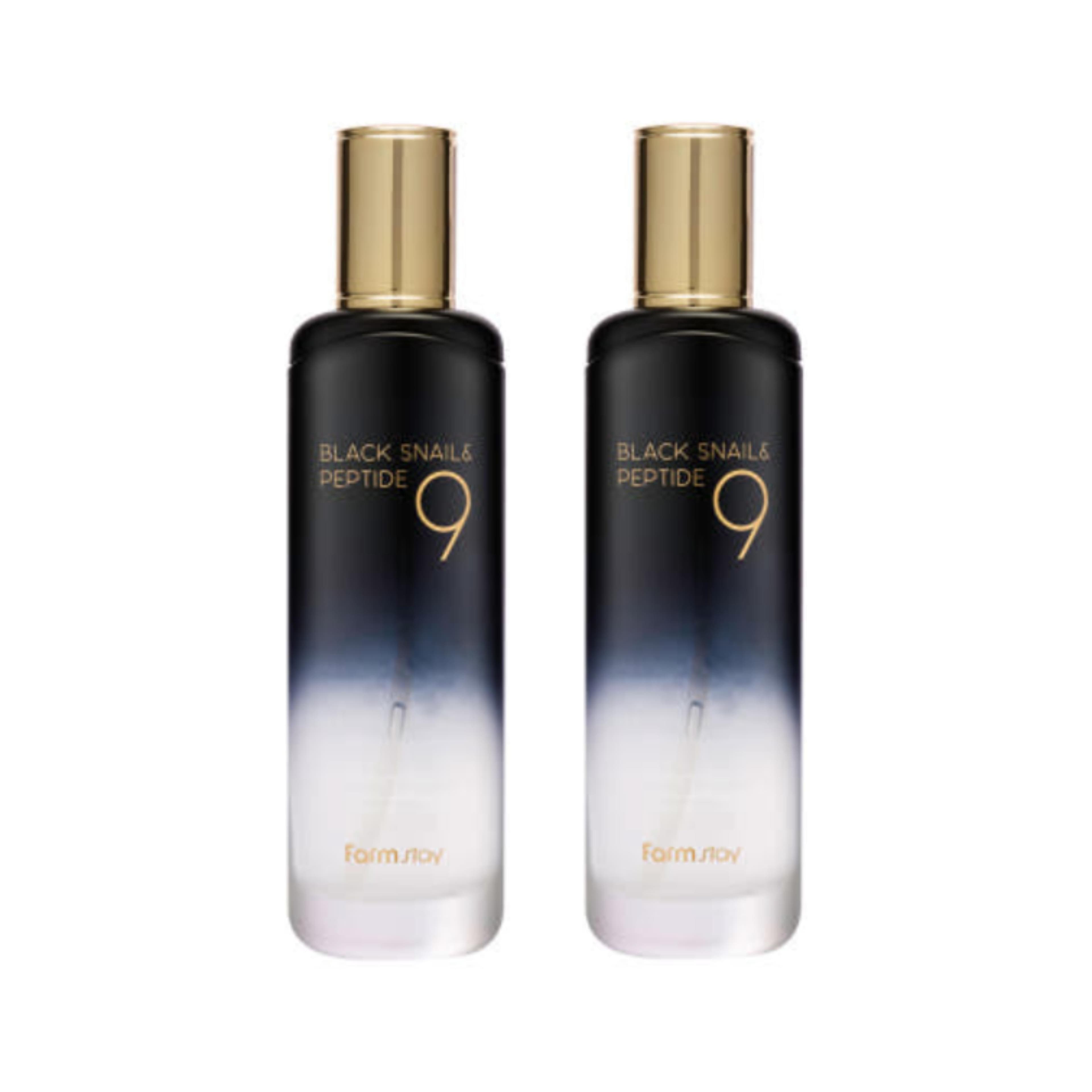 FARM STAY Black Snail & Peptide 9 Perfect Toner 120ml (3 Options) 2pcs