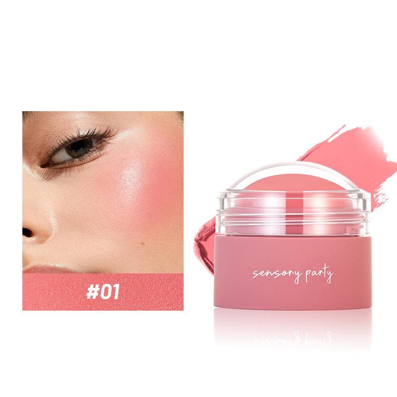 6 Colors Blush Repairing Ruddy Round Matte Blush Naturally Brighten Skin Tone Rouge Makeup Cream Blush Makeup Sweet Peach 01#