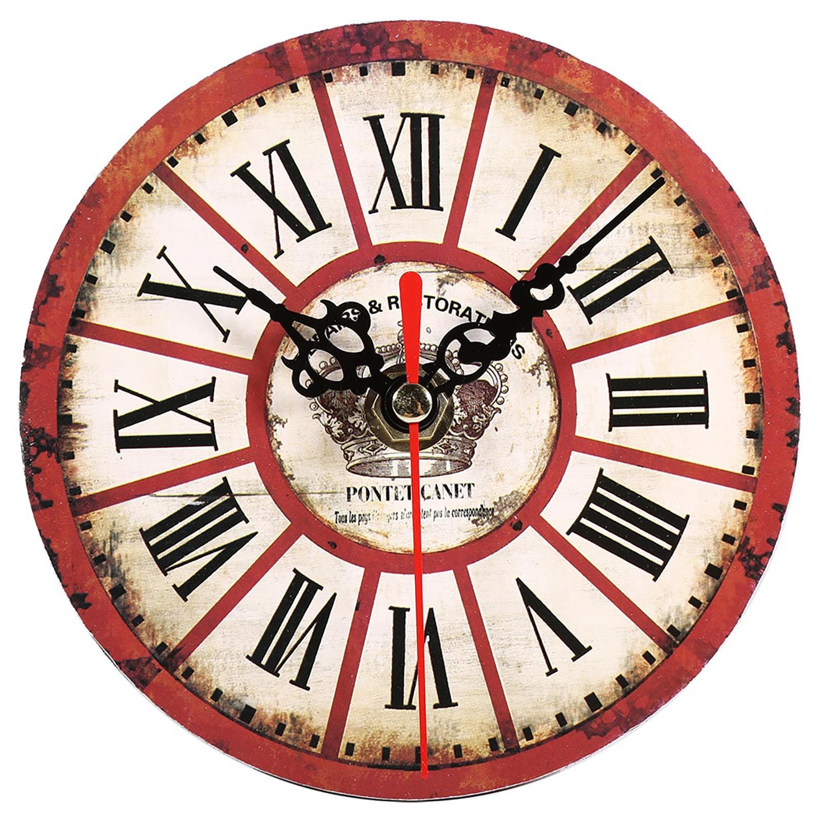 1Pc Artistic Creative European Style Round Antique MDF Home Office Wall Clock Decoration #7 34 Inner 21.0cm Length
