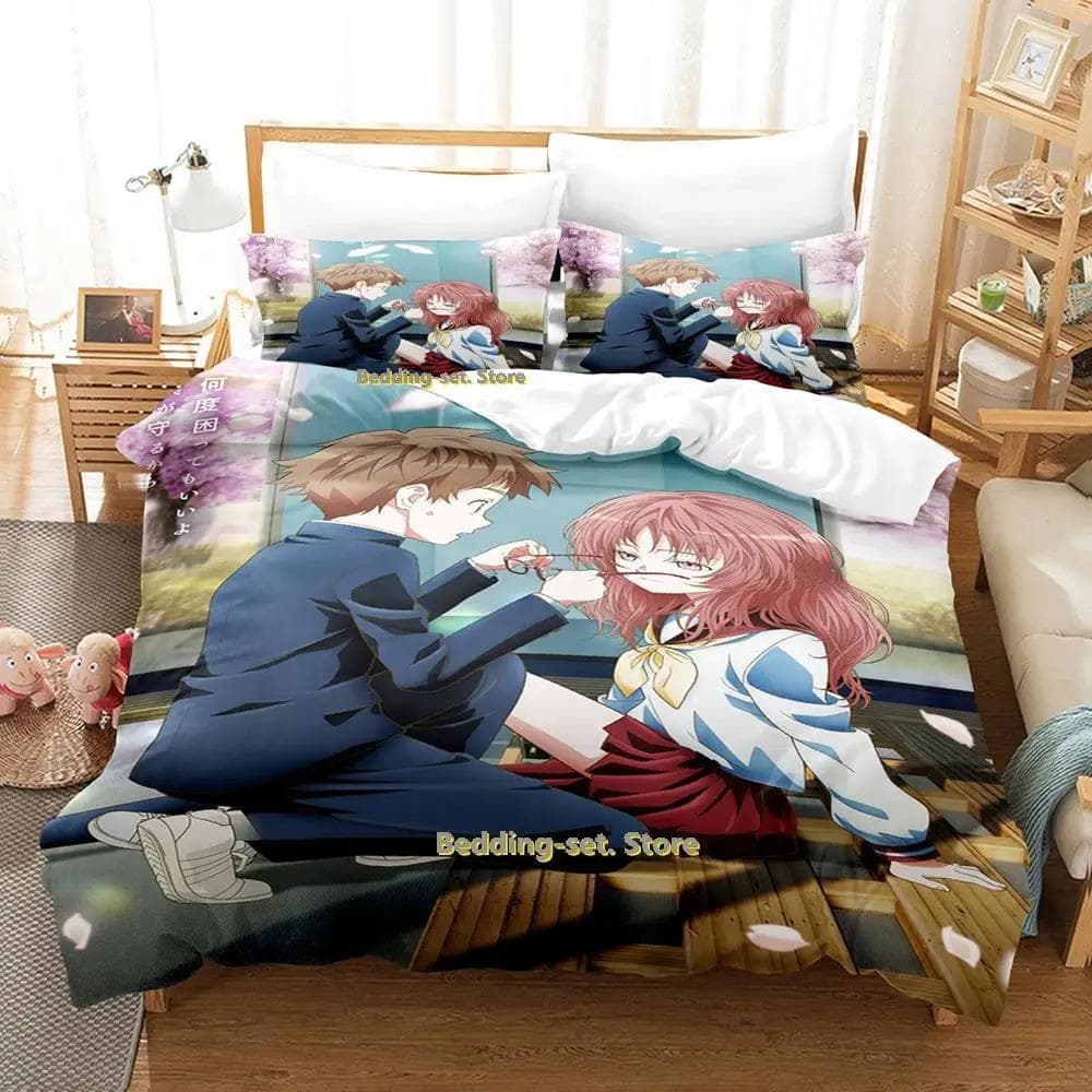 The Girl I Like Forgot Her Glasses Bedding Set Cartoon Anime three-piece set Adult Kid Bedroom Duvetcover Sets twin set 70x133cm 2pcs