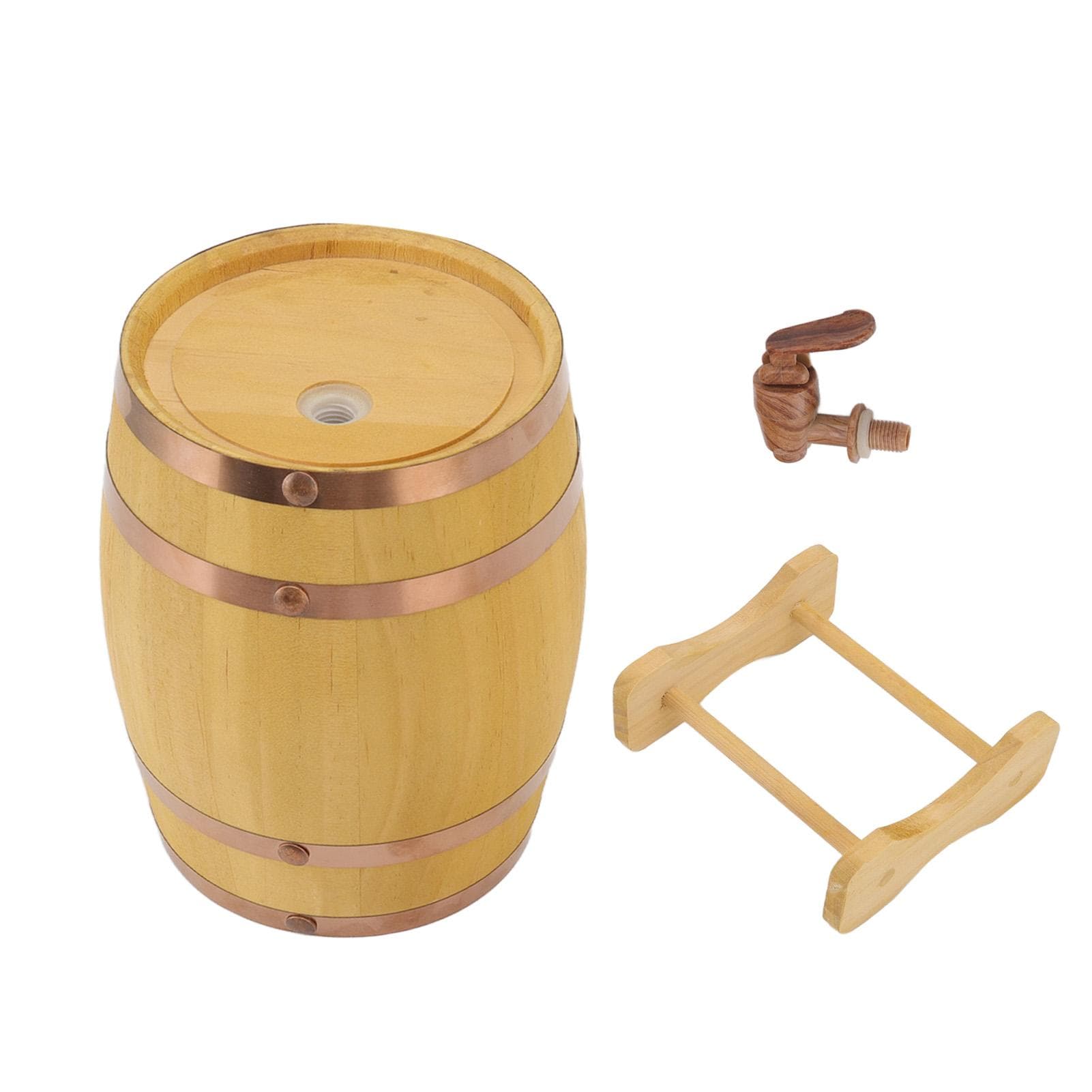 Pine Wine Barrel 750ml Wooden Barrel Keg for Storing Whiskey Wine Spirits Beer Liquor L(for 6.5-9kg)
