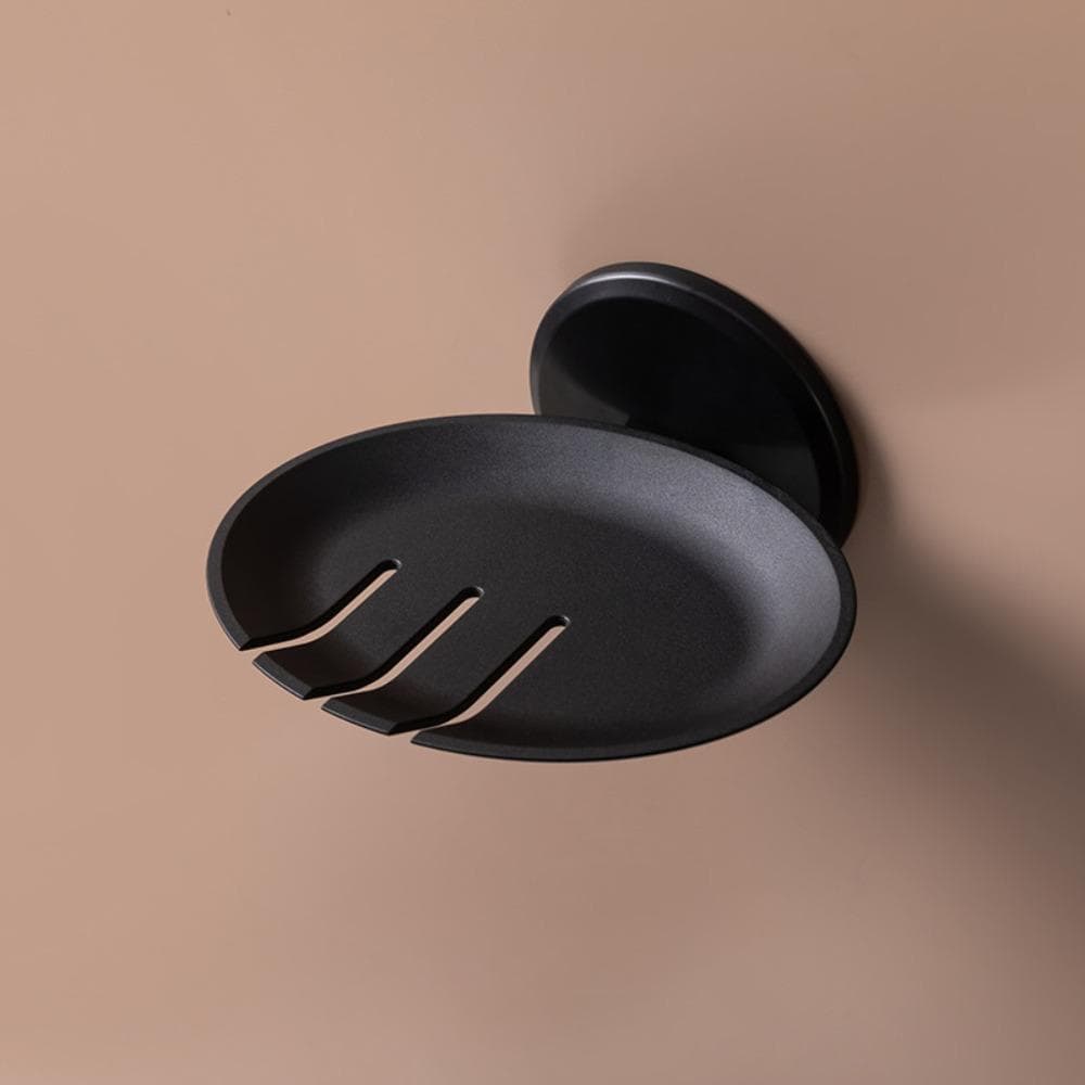 Punch-free Soap Dish Quality Wall Hanging Suction Cup Soap Box Non-slip Self Draining Soap Holder Bathroom Accessories black
