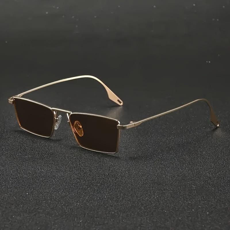 Chic Women's Rectangular Metal Fashion Glasses Stylish Daily Wear for Commuting Vacations & College Parties