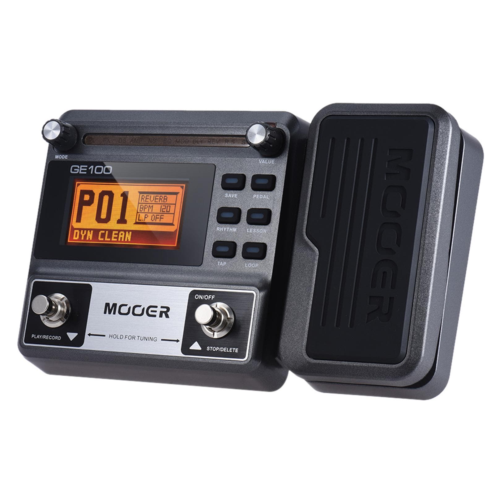MOOER GE100 Guitar Multi-effects Processor Effect Pedal with Loop Recording(180 Seconds) Tuning Tap AU Plug