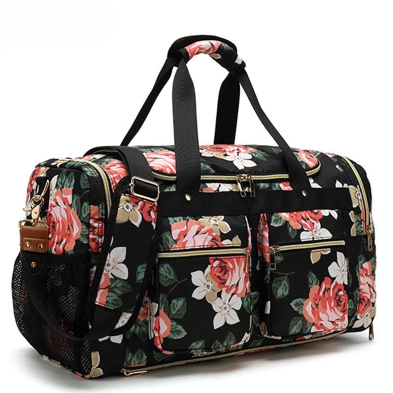 Waterproof Nylon Travel Bag Printed Single Shoulder Duffel Bag Large Capacity Canvas Storage Portable Travel Bag
