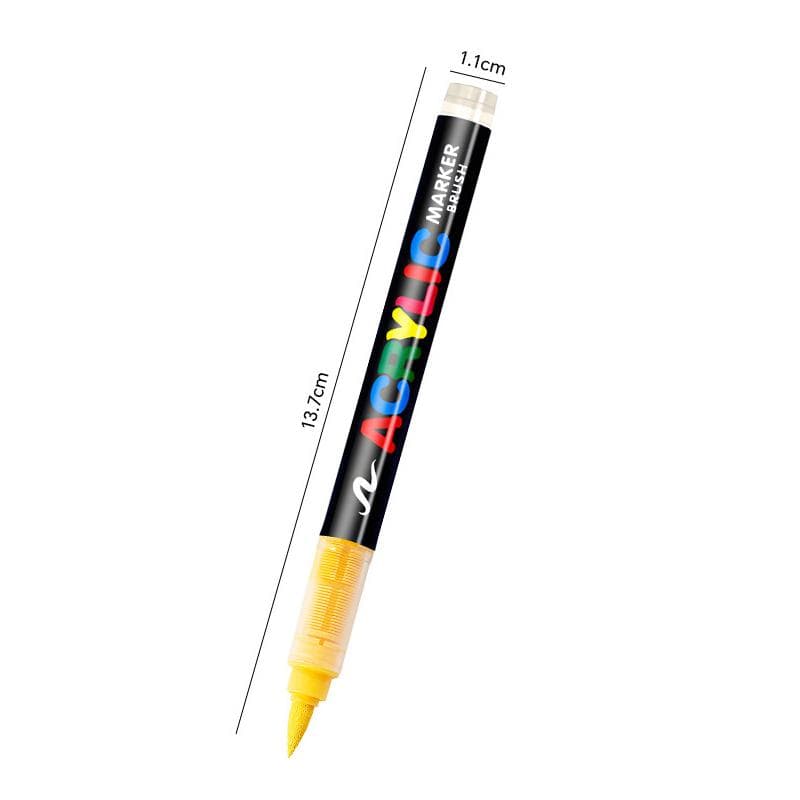Direct Liquid Acrylic Marker Pen Paint Brush Pen Painting Stone Ceramic Glas Wood Canvas Making Drawing Graffiti Coloring Pen yellow