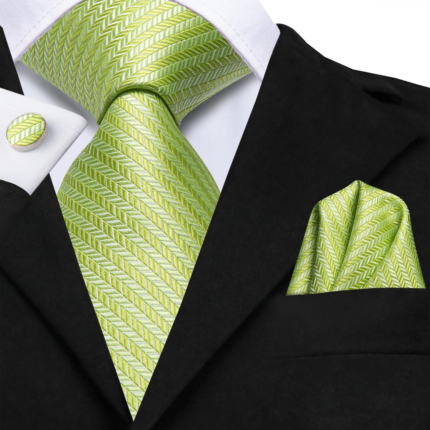 Hi-Tie Ties for Men Silk Tie Sets Pocket Square Cufflinks Wedding Formal Business Party Mens Tie Sets N-3861