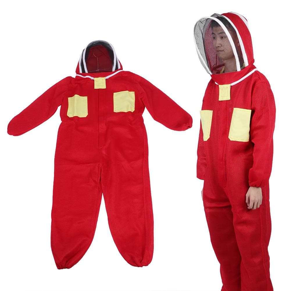 Red Beekeeping Protective Suit with Double Zipper Breathable Bee Suits Accessory for BeekeeperXXL XXL