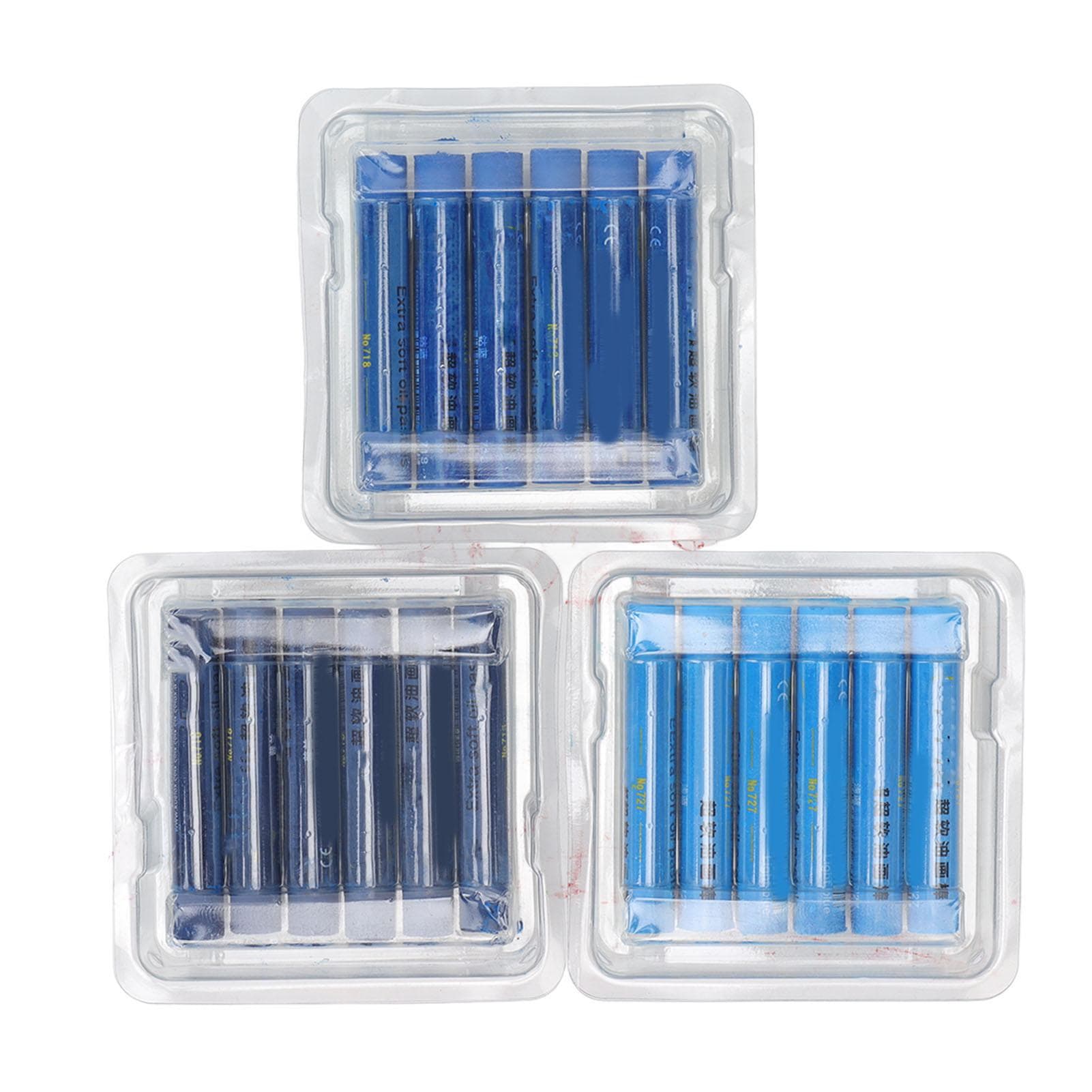 18 Pcs Oil Pastels Set High Safety Soft Blue Bright Colors Pastels Art Supplies for Children
