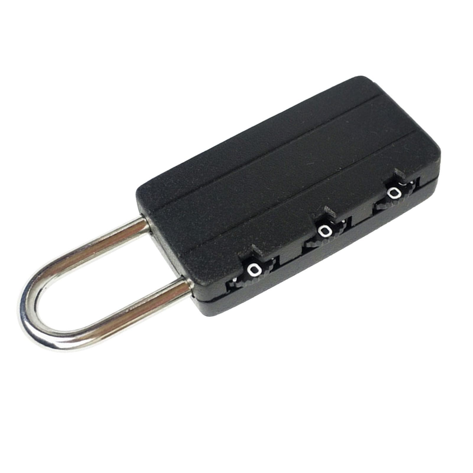 Mini 3 Digits Combination Padlock Travel Luggage Lock for Suitcase Student Bag Diary FolderBlack black