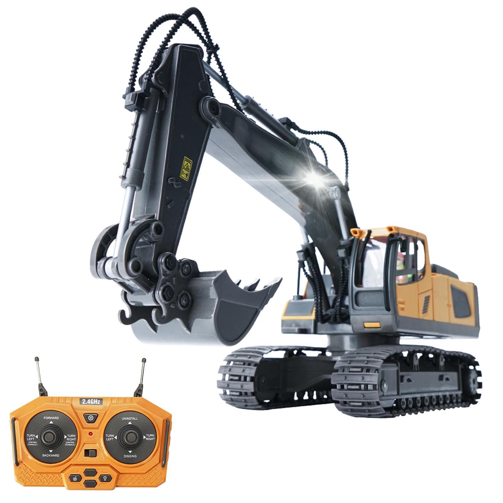 RC Dump Truck 1/24 2.4GHz 9CH RC Construction Truck Engineering Vehicles Educational Toys for Kids RC Excavator yellow