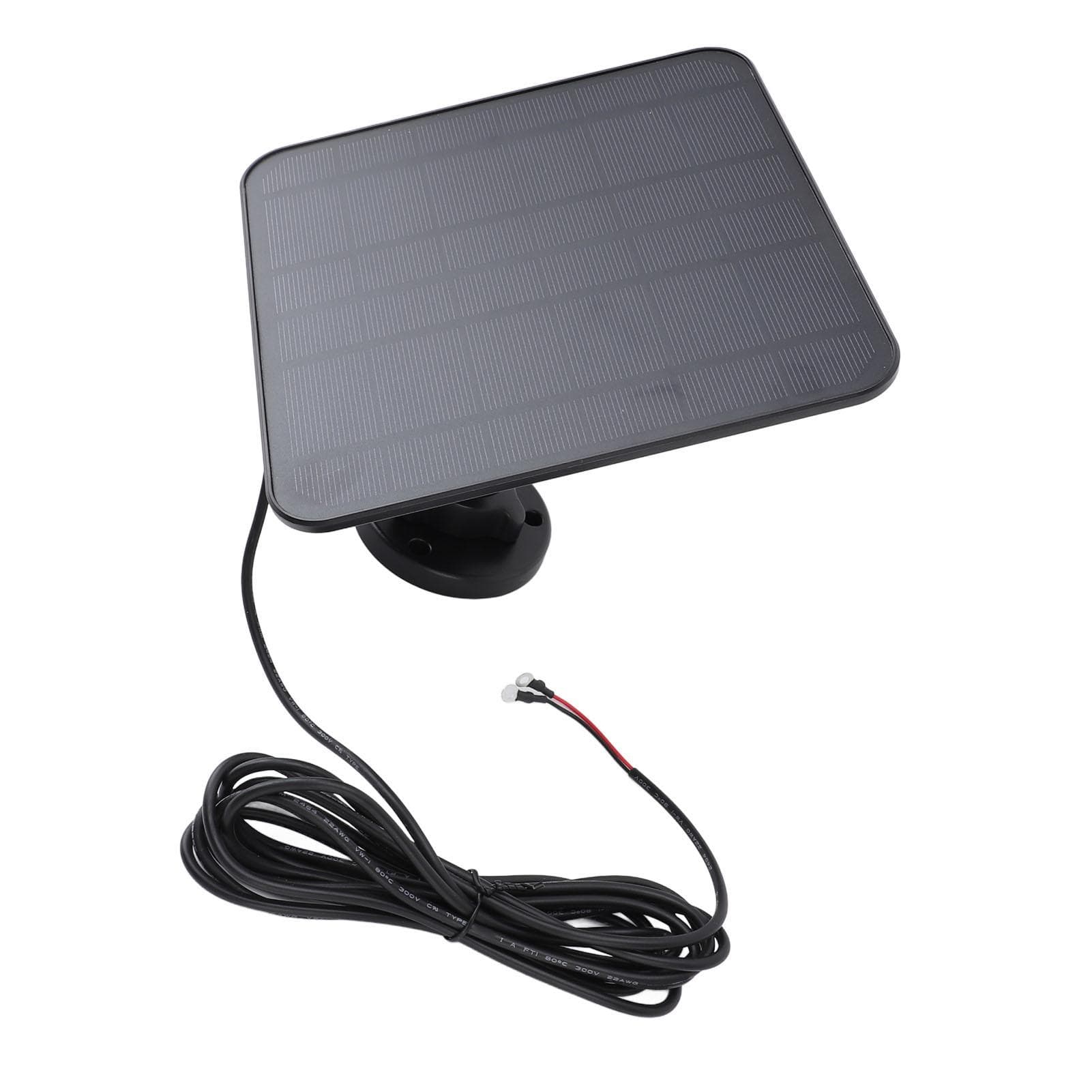6V 5W Solar Panel for Video Doorbell IP65 Water Resistant with 9.8ft Cable 360 degrees  Adjustable Bracket