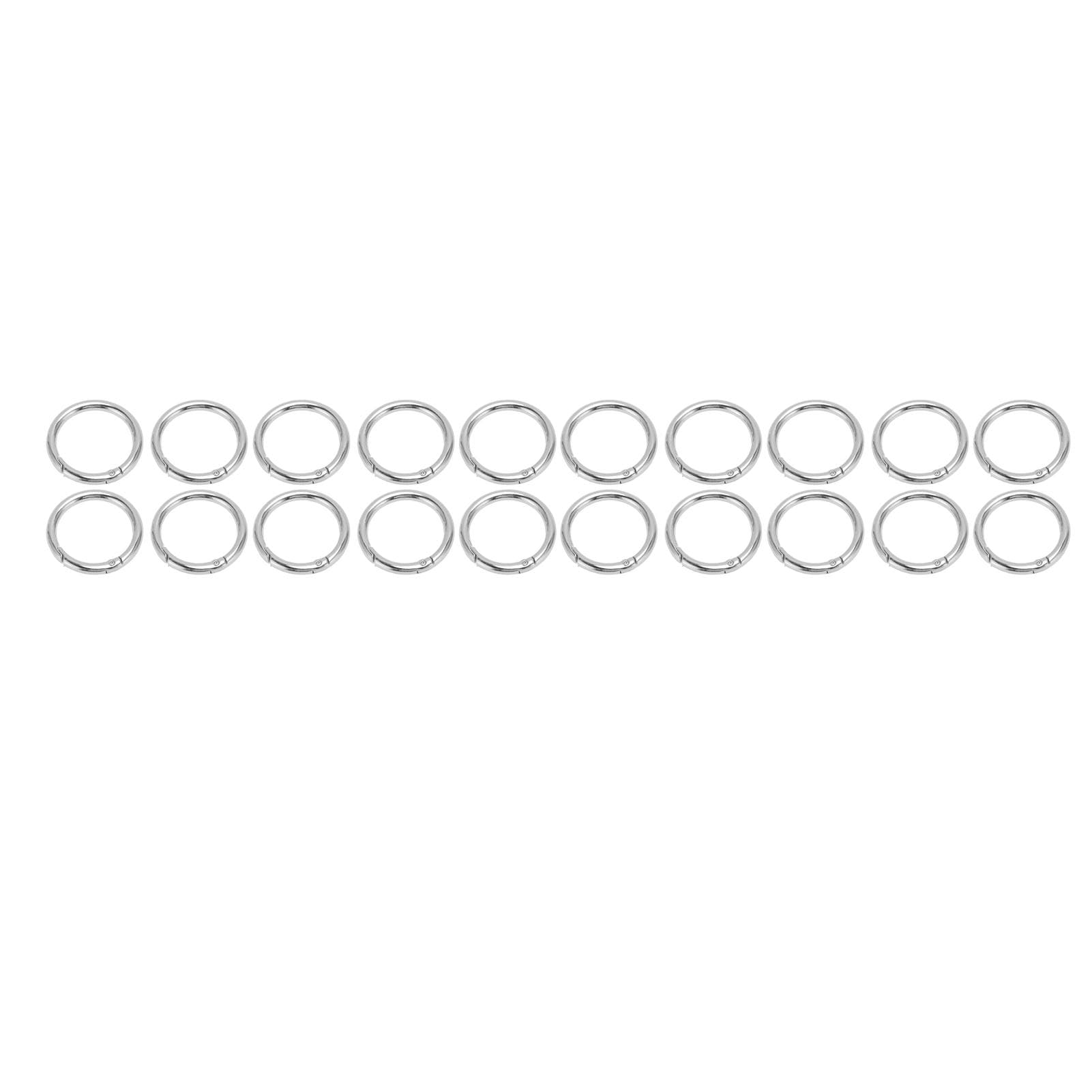 20Pcs Spring O Rings 1.57in Diameter 0.2in Thick Strong Copper Secure Closure Spring Buckles for silver