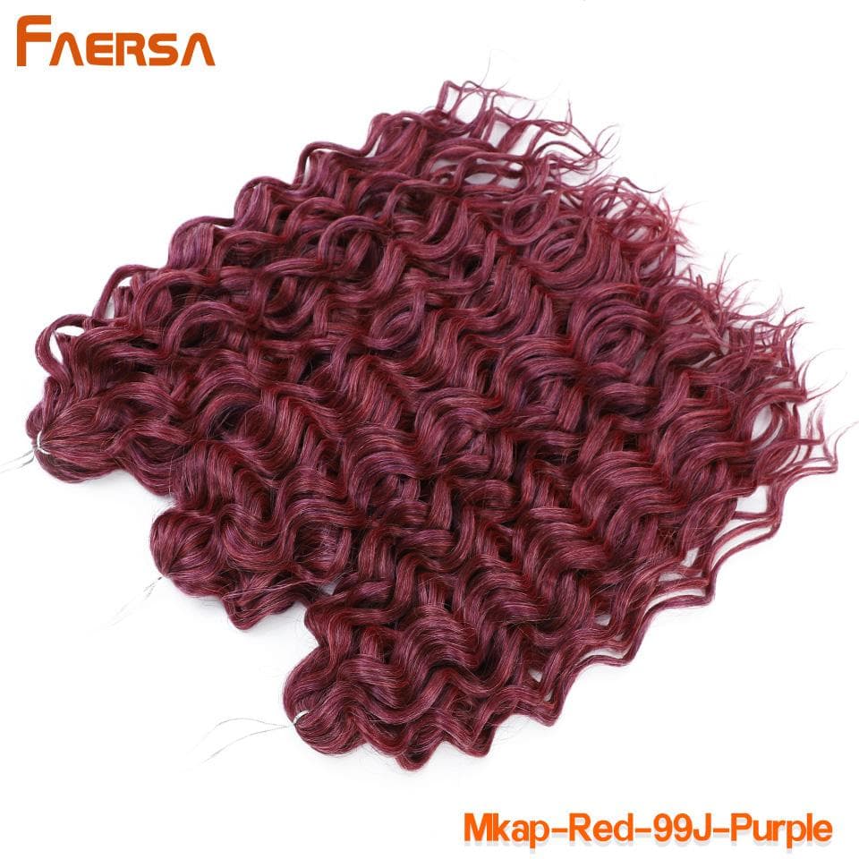 Ocean Wave Crochet Hair Deep Wave Hawaii Curl Crochet Braids Synthetic Braiding Hair Extensions Ombre Blonde 18Inch African Curls 18inch