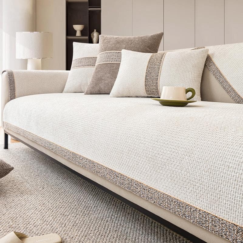 High End Minimalist All-season Universal Sofa Mat Chenille Anti Slip Seat Cushion Household Comfortable Breathable Couch Cover 110x160cm 1pcs